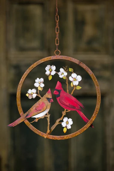 Cardinals on Dogwood Ring | Hand-Painted
