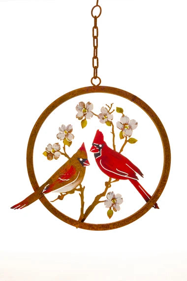 Cardinals on Dogwood Ring | Hand-Painted