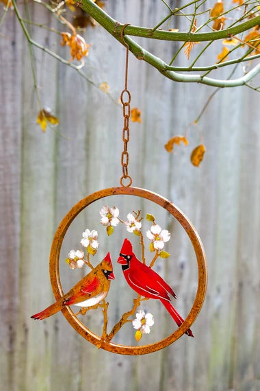 Cardinals on Dogwood Ring | Hand-Painted
