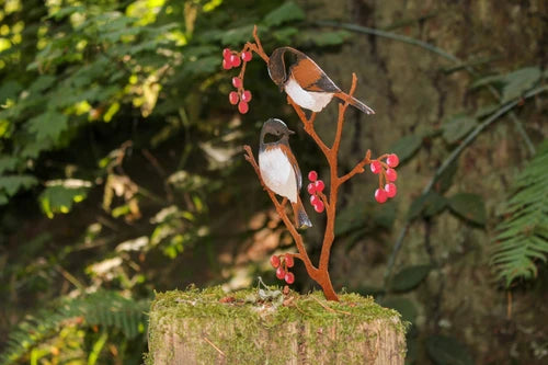 Chickadees & Berries Tab - Painted