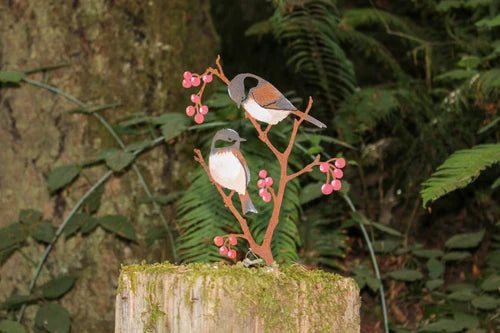 Chickadees & Berries Tab - Painted
