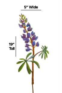 Lupine Flower Garden Pick | Hand-Painted